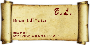 Brum Lúcia névjegykártya